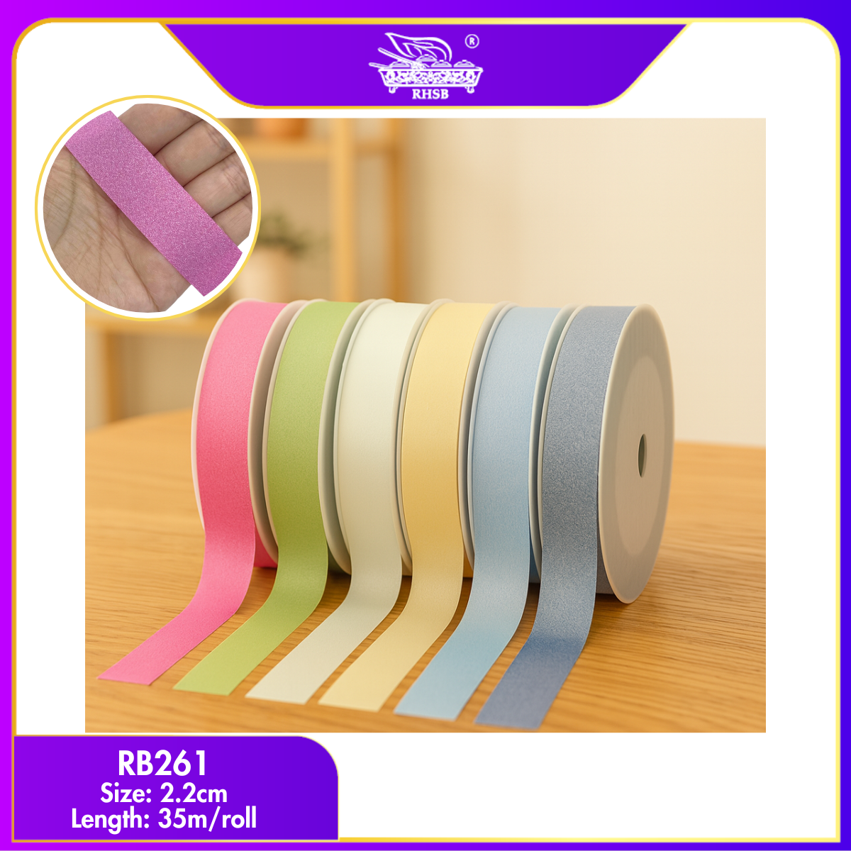 [1RL] 2.2CM Wide Ribbon 35M | Reben Kilat Tiruan / DIY, Gift, Party & Sewing - RB261