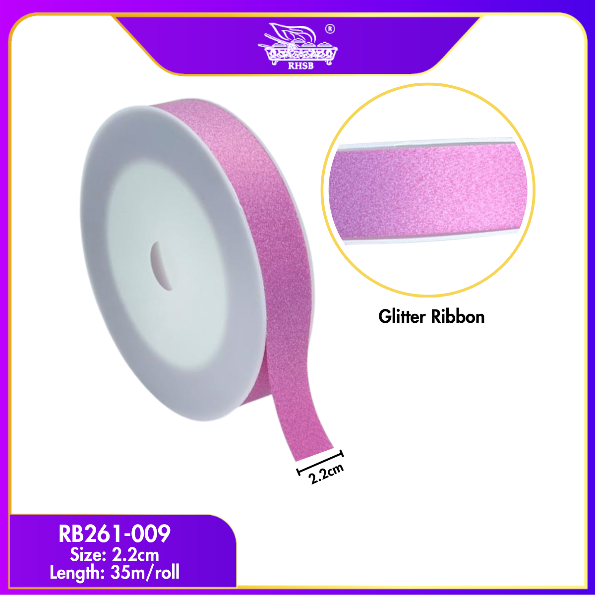 [1RL] 2.2CM Wide Ribbon 35M | Reben Kilat Tiruan / DIY, Gift, Party & Sewing - RB261