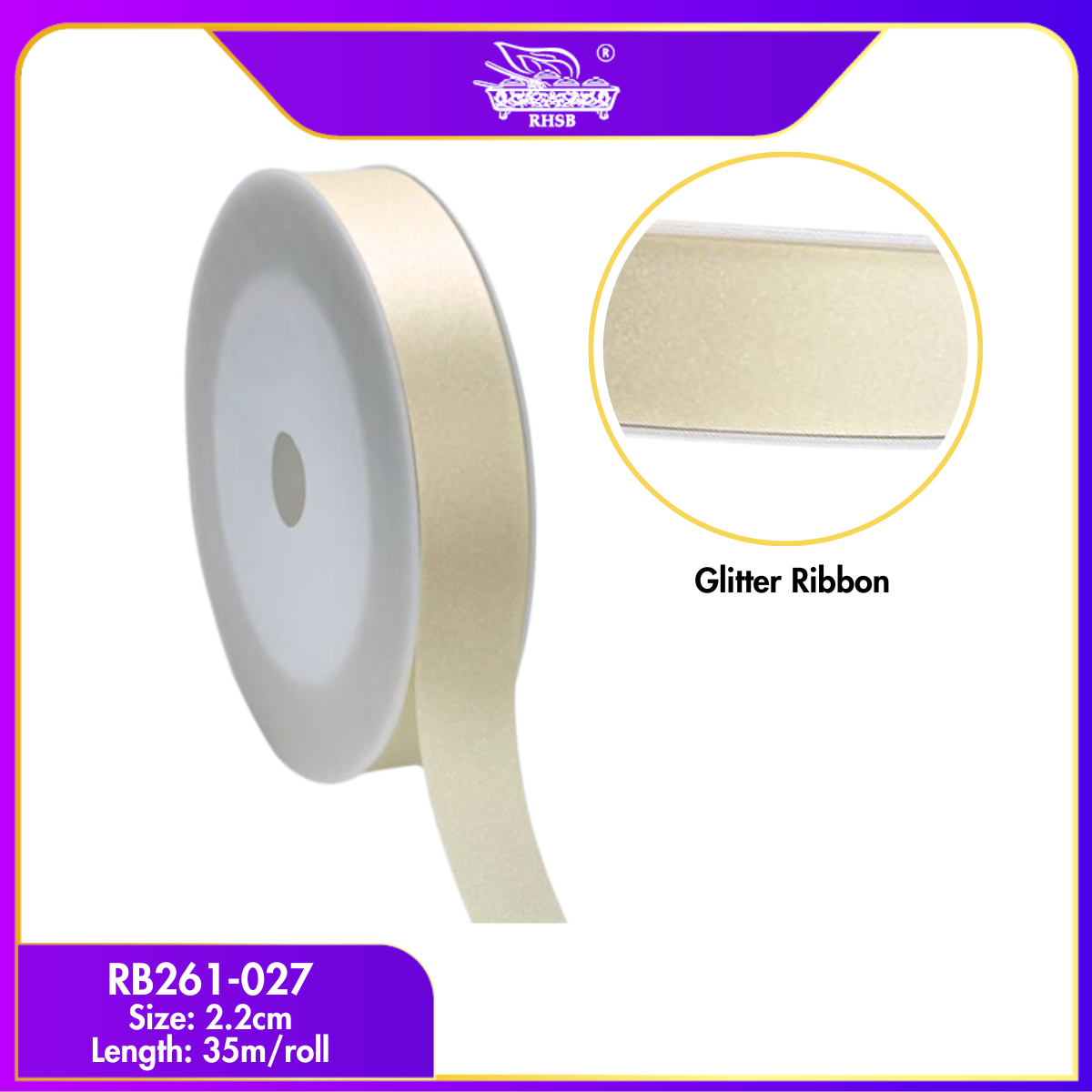 [1RL] 2.2CM Wide Ribbon 35M | Reben Kilat Tiruan / DIY, Gift, Party & Sewing - RB261