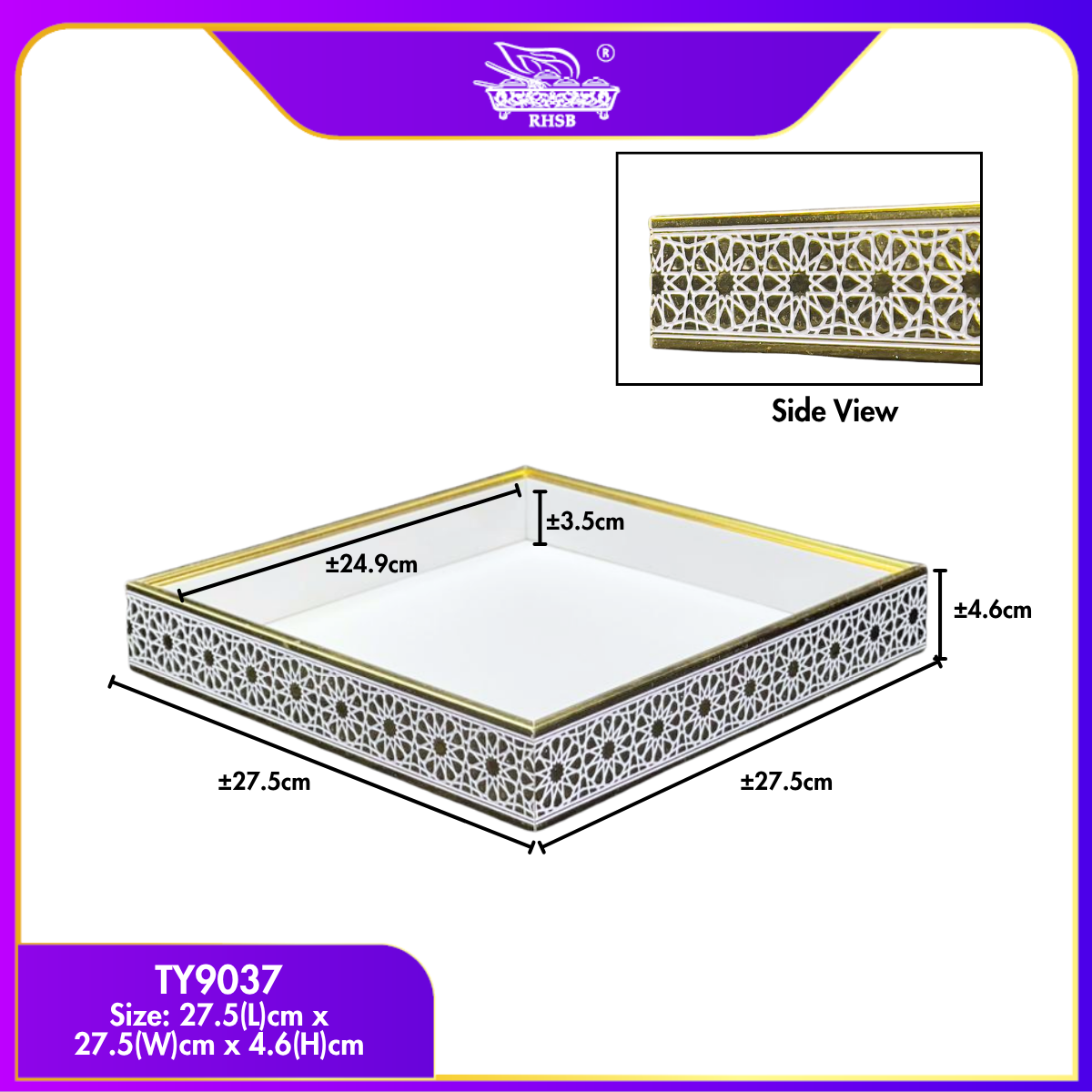 [1 PC] Dulang Hantaran Kayu Elegant Premium | Wooden Tray Gold Black White Kayu | Kahwin Nikah Tunang Murah Cantik MY
