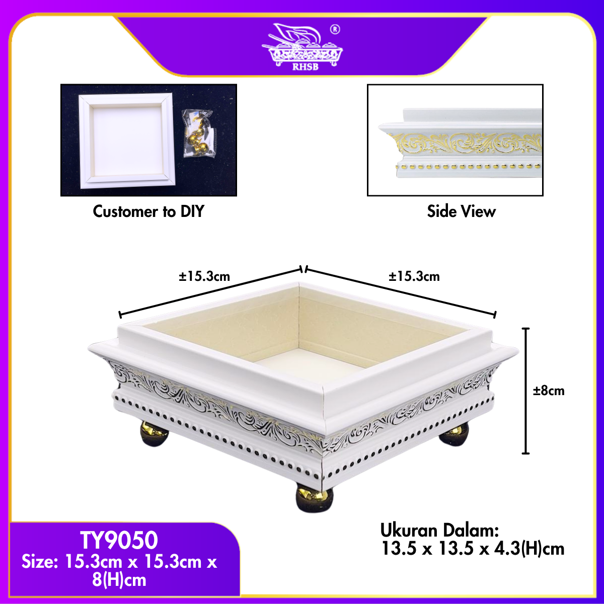 [1 PC] Dulang Hantaran Kayu Elegant Premium | Wooden Tray Gold Black White Kayu | Kahwin Nikah Tunang Murah Cantik MY