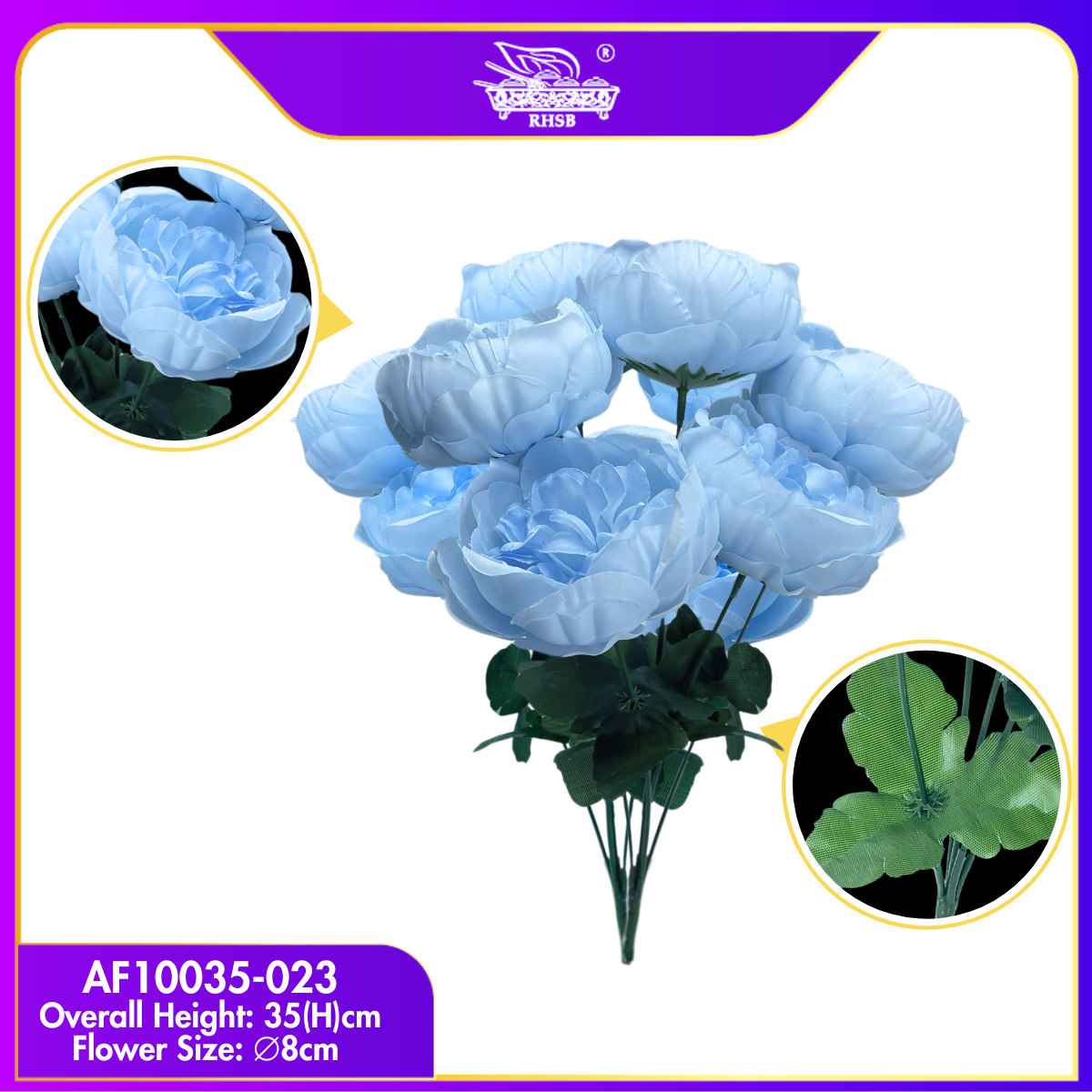 [1PC] Artificial Peony Bouquet 5 Heads | Bunga Peony Tiruan Jumbo | Home, Office & Wedding Floral Decor AF10035