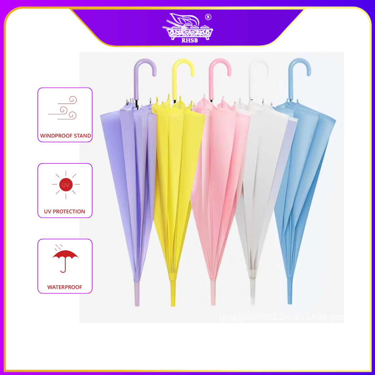 [1 PC] SEMI AUTOMATIC FROSTED UMBRELLA / SOFT SWEET PASTEL UMBRELLA / MACARON UMBRELLA COLOUR VERSION / PAYUNG HD-UM514