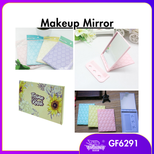 1SET DOORGIFT MAKEUP MIRROR/ SMALL POCKET MIRROR WITH COMB/ DOORGIFT CERMIN MUKA/ MINI FOLDABLE TRAVEL MIRROR/GF6291