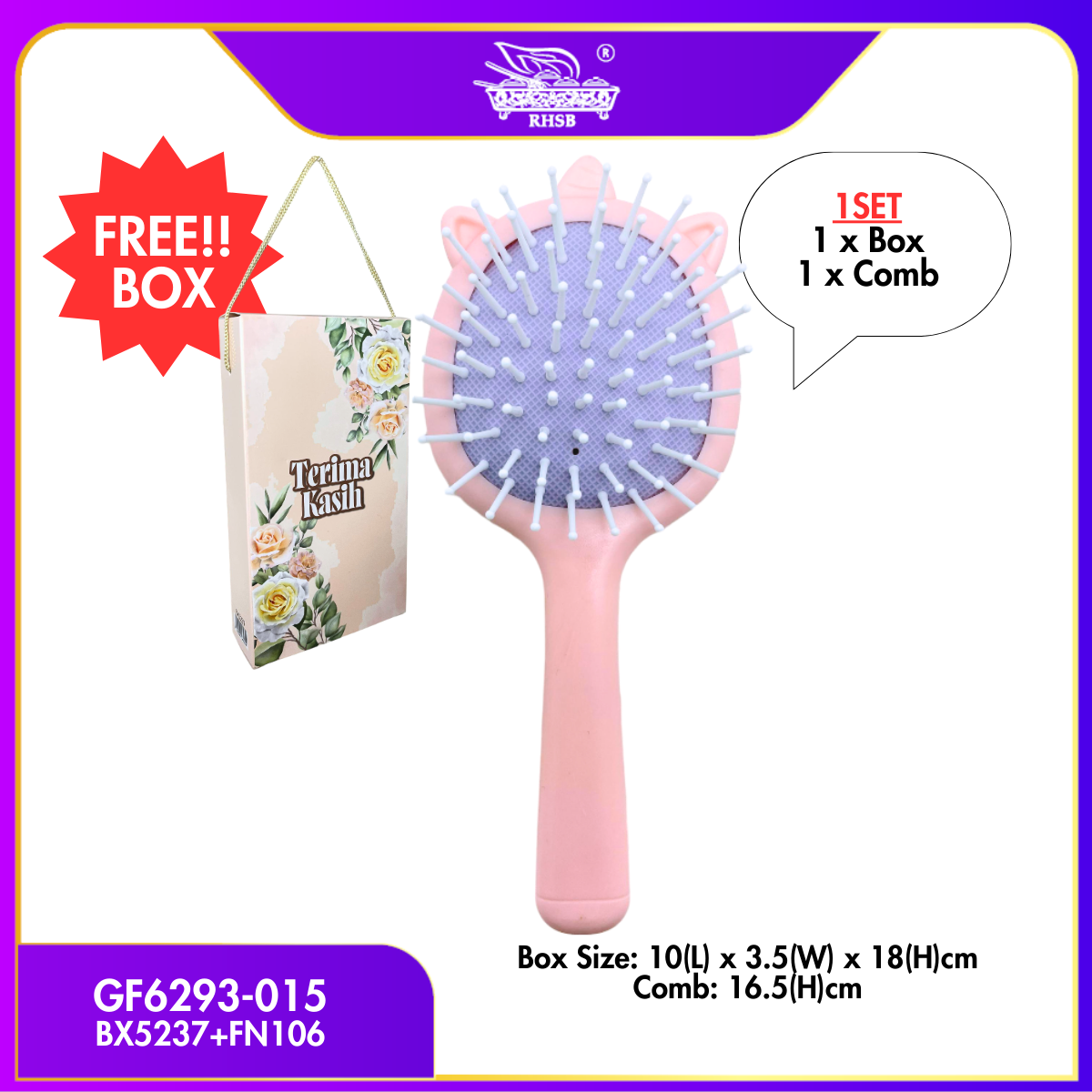 [1 PC] DOORGIFT SIKAT RAMBUT/ MINI HAIR COMB/ ADULT CHILDREN KIDS HAIR BRUSH/ AIR CUSHION COMB/ DOORGIFT KAHWIN MURAH/GF6293