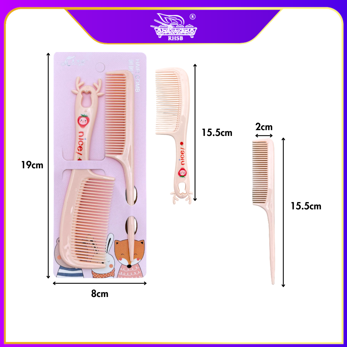 [10 SET] 2 IN 1 DOORGIFT SIKAT RAMBUT/ CUTE CARTOON HAIR COMB/ ADULT CHILDREN KIDS HAIRBRUSH/ COMBS/ DOORGIFT KAHWIN MURAH/GF6296