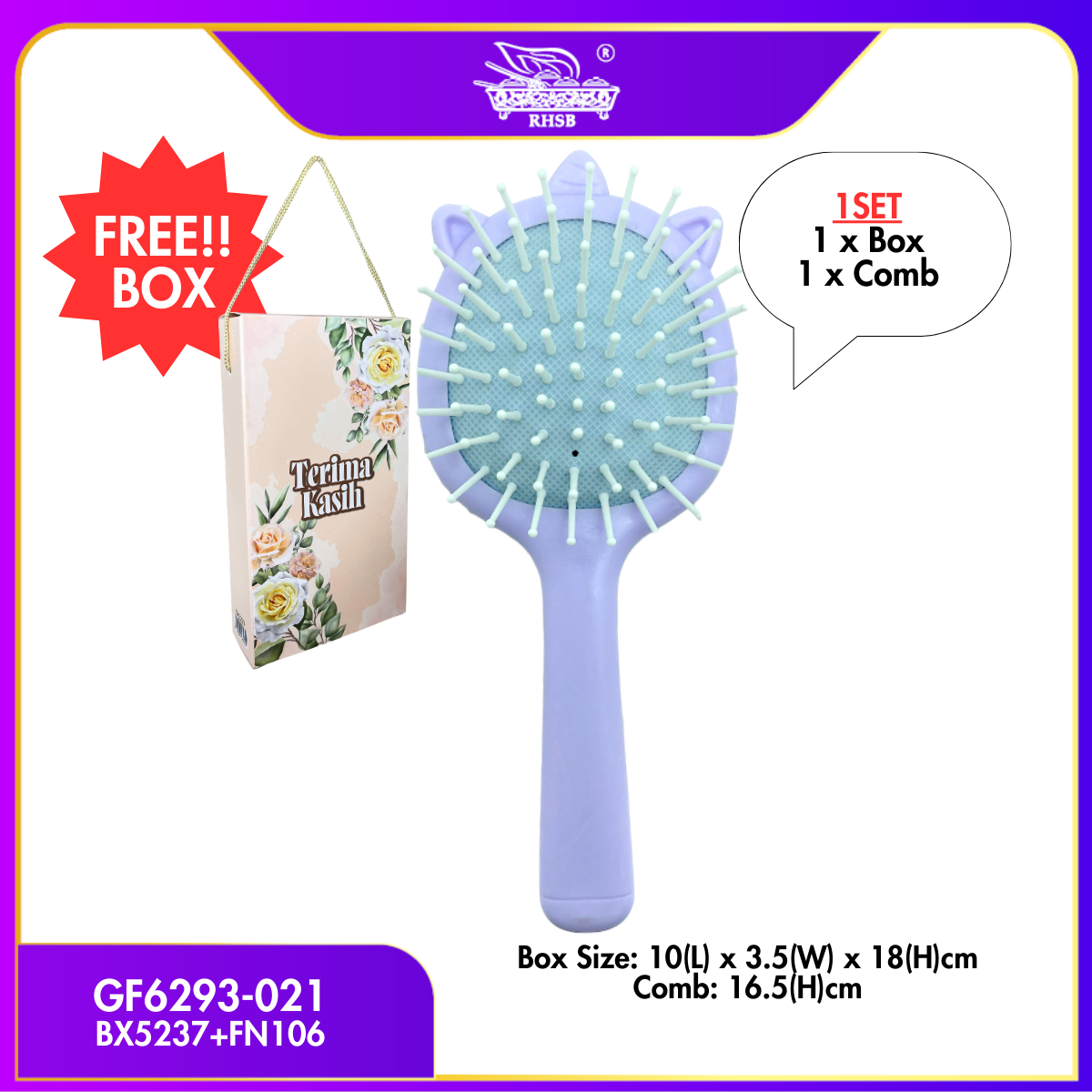 [1 PC] DOORGIFT SIKAT RAMBUT/ MINI HAIR COMB/ ADULT CHILDREN KIDS HAIR BRUSH/ AIR CUSHION COMB/ DOORGIFT KAHWIN MURAH/GF6293