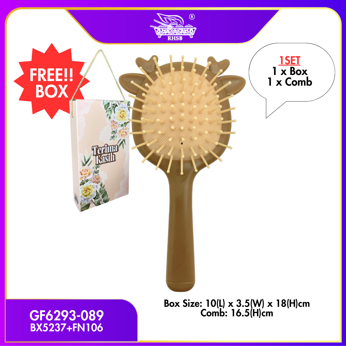 [1 PC] DOORGIFT SIKAT RAMBUT/ MINI HAIR COMB/ ADULT CHILDREN KIDS HAIR BRUSH/ AIR CUSHION COMB/ DOORGIFT KAHWIN MURAH/GF6293