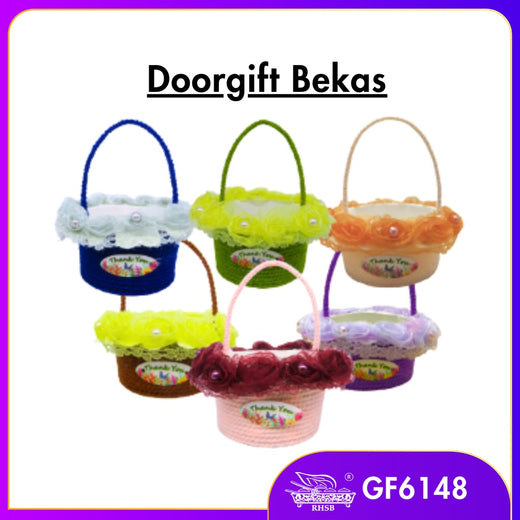 [1 PC] PROMOSI  DOORGIFT BASKET MINI/ BEKAS GULA-GULA /WEDDING DOORGIFT /DOORGIFT CANDY / BEKAS COKLAT GF6148