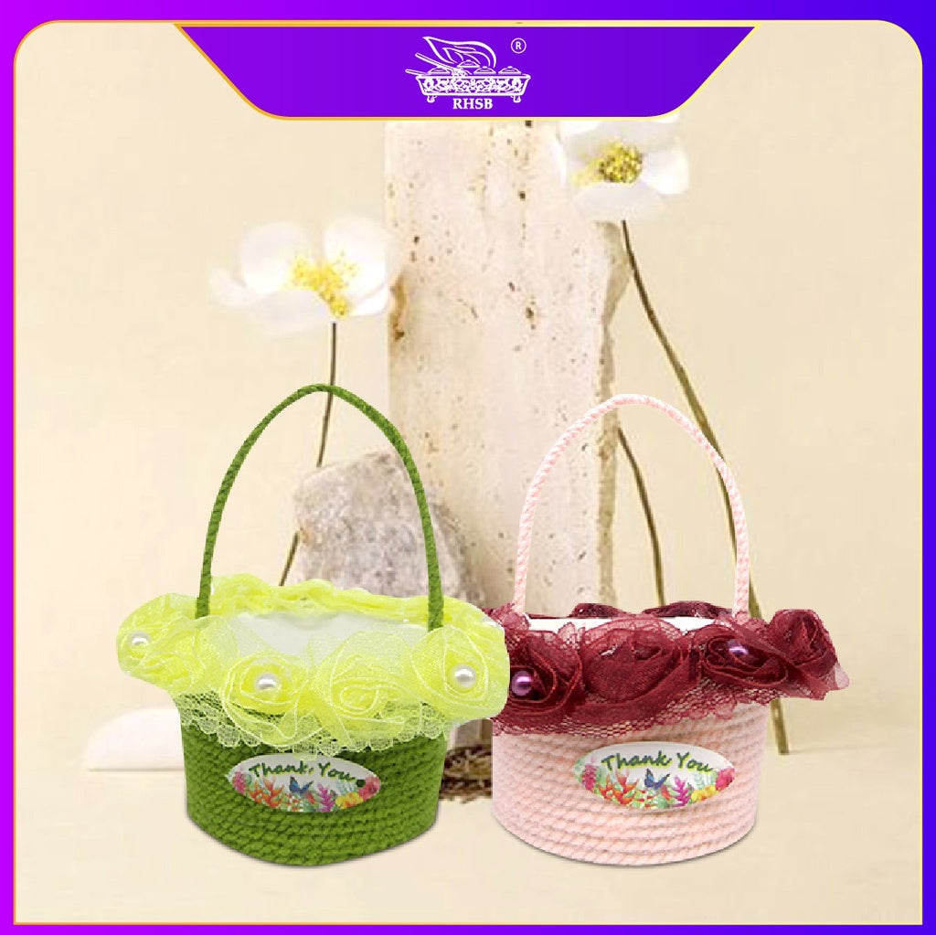 [1 PC] PROMOSI  DOORGIFT BASKET MINI/ BEKAS GULA-GULA /WEDDING DOORGIFT /DOORGIFT CANDY / BEKAS COKLAT GF6148