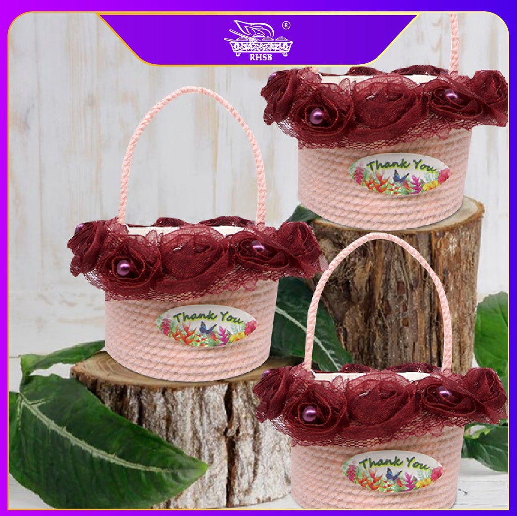 [1 PC] PROMOSI  DOORGIFT BASKET MINI/ BEKAS GULA-GULA /WEDDING DOORGIFT /DOORGIFT CANDY / BEKAS COKLAT GF6148