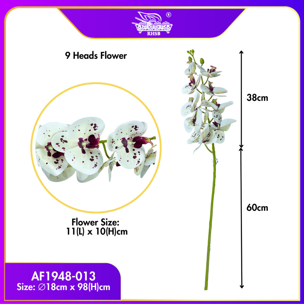 [1 PC] 9/7 Heads Artificial Orchid Latex / Bunga Orkid Hiasan / Orkid Latex / Orkid / Orchid / Bunga Hiasan
