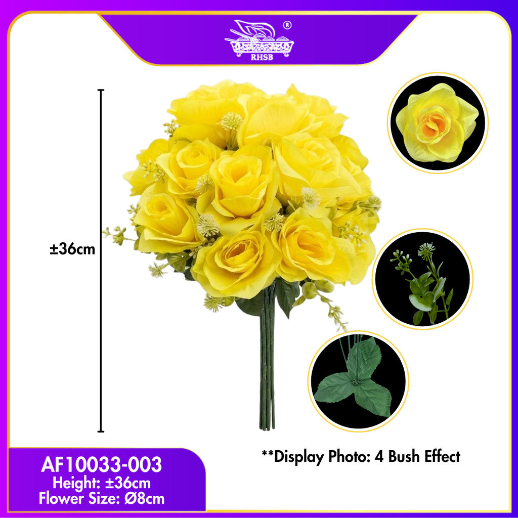 [1 PC] 37cm | Bunga Rose Tiruan 5Kuntum |Bunga Hiasan Rumah |Gubahan Hantaran |Artificial Rose Bouquet for Home & Wedding Decor AF10033