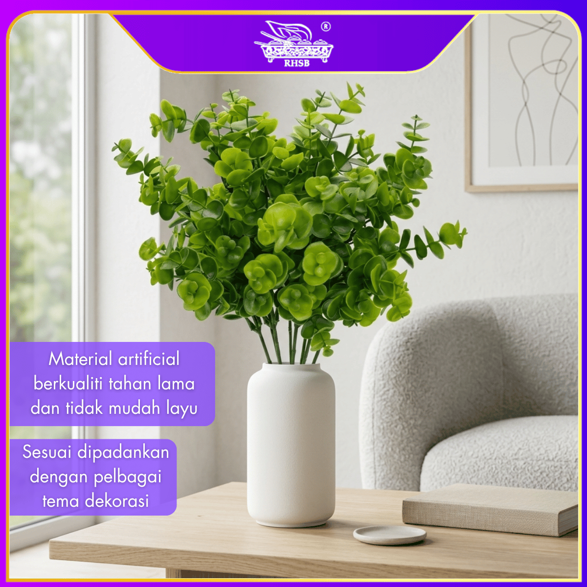 [1 PC] ARTIFICIAL TROPICAL LEAF / APPLE LEAF / EUCALYPTUS LEAF / DAUN TIRUAN / SIMULATION LEAF PARTY HOME DECOR  AF1994-AF1995