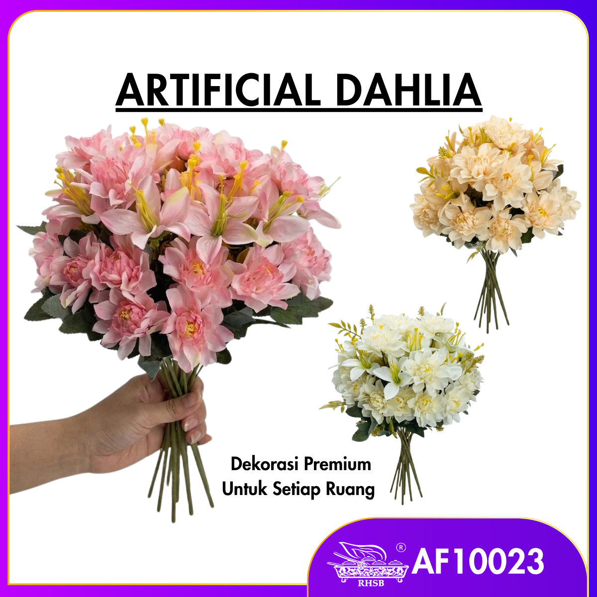 [1 PC] Artificial Dahlia Bush | Faux Dahlia | Bunga Dahlia | Bunga Hiasan | Flower Bouquet | AF10023
