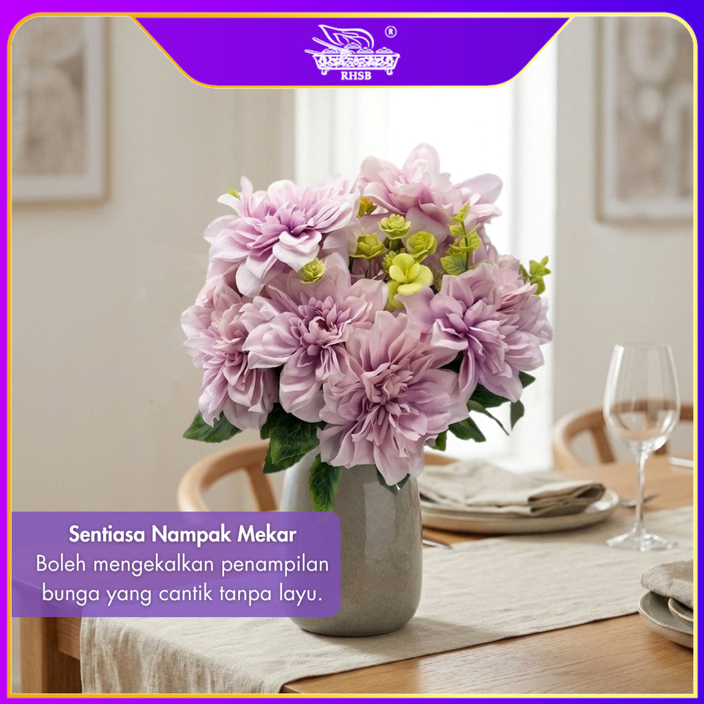 [1 PC]Artificial Dahlia Flower 6 Head / Bunga Hiasan Gubahan Dulang Hantaran / Wedding Decor AF1946