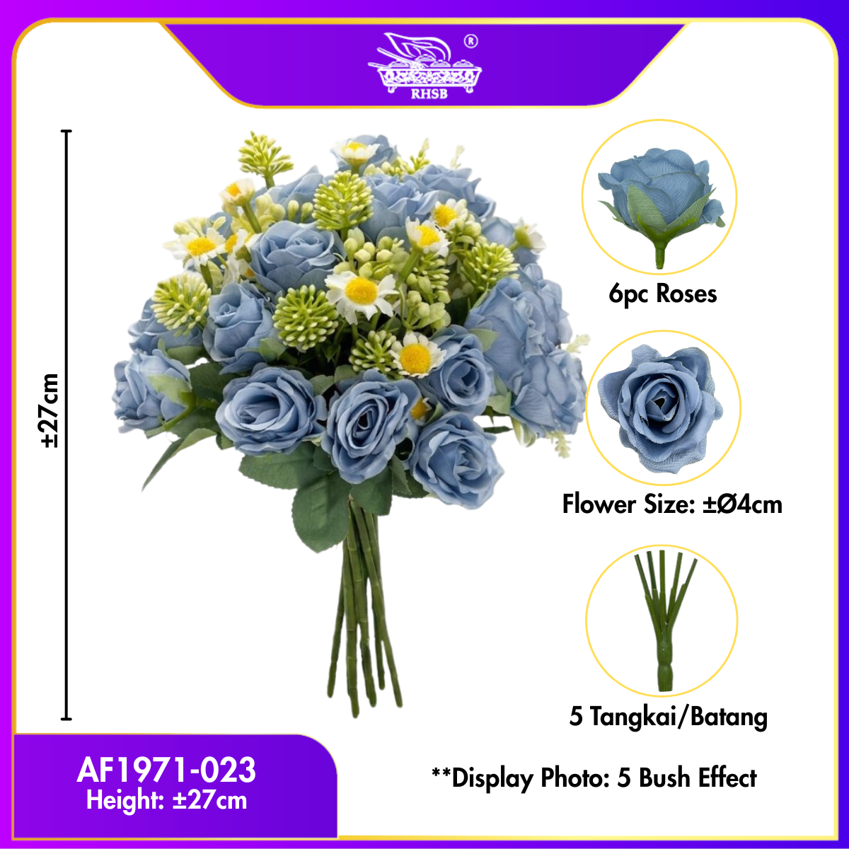 [1 PC] Camelia Rose | Vintage Rose | Artificial Rose | Bunga Rose | Bunga Hiasan | Artificial Flower | AF1971