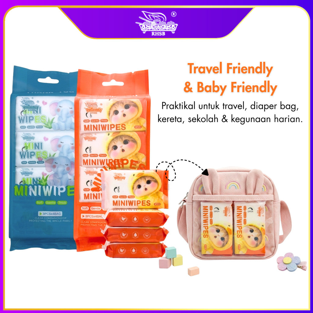 [1 PKT] Mini Wet Tissue Tisu Basah Doorgift Kenduri | Souvenir Kahwin Premium Travel Size