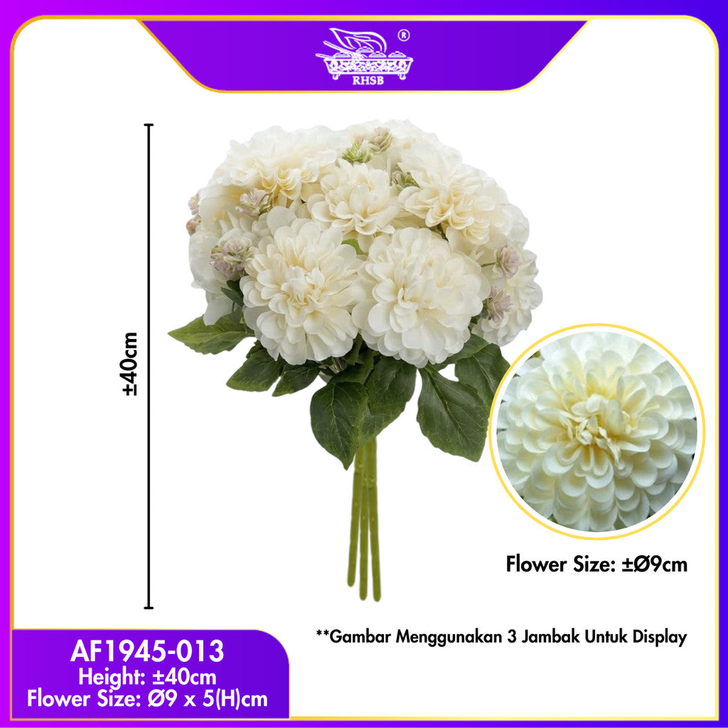 [1 PC] ARTIFICIAL MUM BALL FLOWER X8 HEAD 30CM / BUNGA HIASAN TANGAN / GUBAHAN HANTARAN KAHWIN / HOME DECOR AF1945