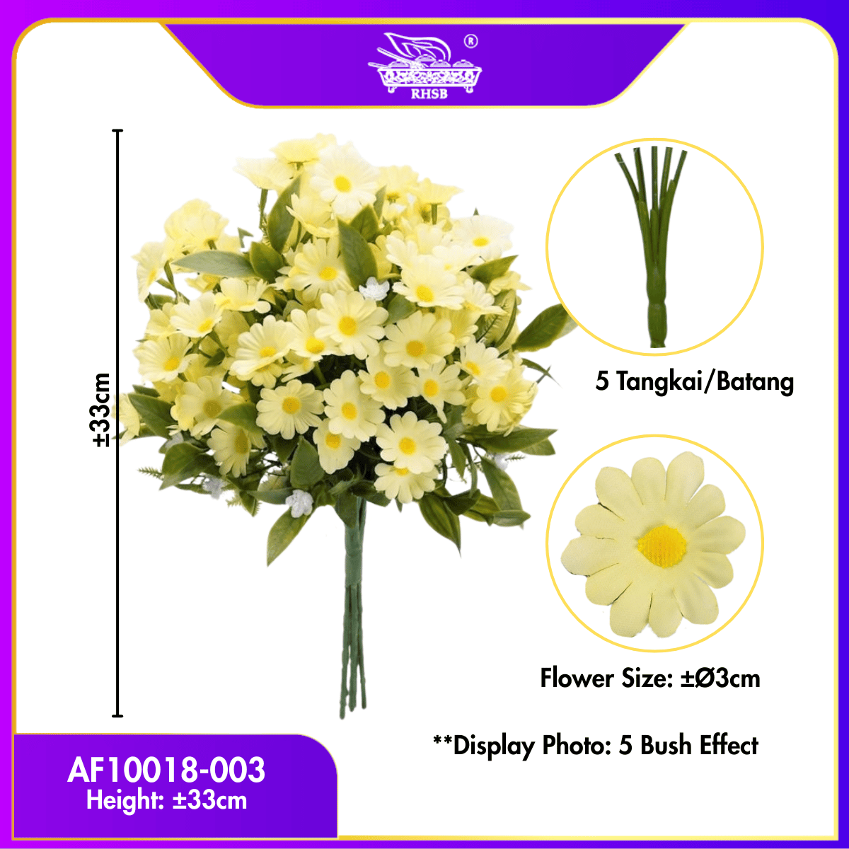 [1 PC]  Artificial Daisy Flower Bunga Rose Mawar | Bouquet Pengantin Wedding Decoration Hiasan Rumah AF10018