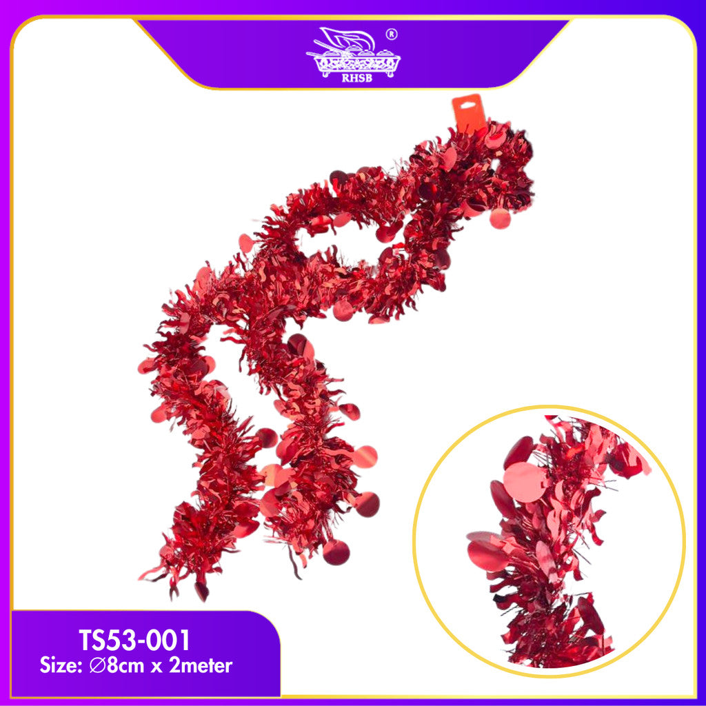 [1 PC] 2METER TINSEL GARLAND / TINSEL HIASAN / DECO RAYA / CHRISTMAS BALL / RAYA TINSEL / CHRISTMAS DECORATION / TINSEL DECO