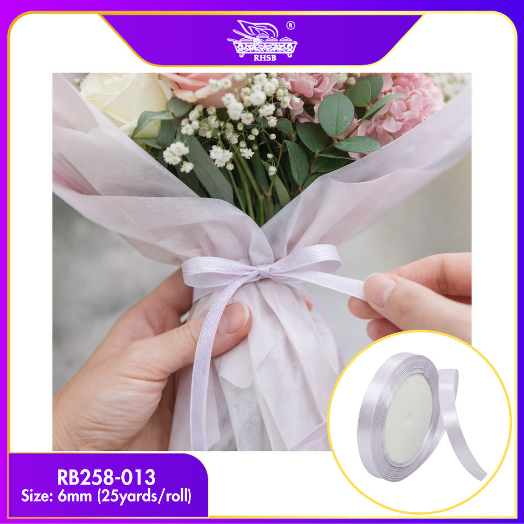 [1 PC] Ribbon Satin 6mm 25 Yards Pelbagai Warna | Reben Bunga | Balut Hadiah | Kraftangan RB258