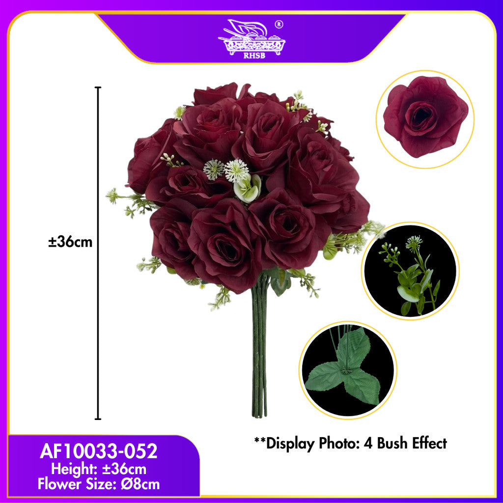 [1 PC] 37cm | Bunga Rose Tiruan 5Kuntum |Bunga Hiasan Rumah |Gubahan Hantaran |Artificial Rose Bouquet for Home & Wedding Decor AF10033