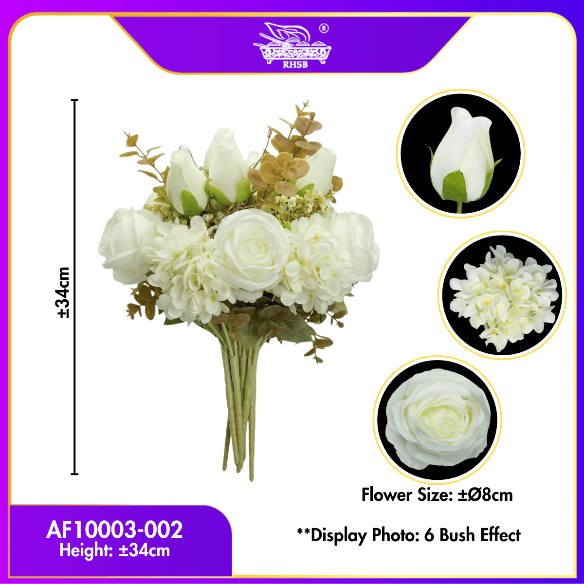 [1 PC] Bunga Rose | Bunga Hiasan | Bunga Ros | Bunga Hantaran | Artificial Rose Flower | AF10003-AF10004