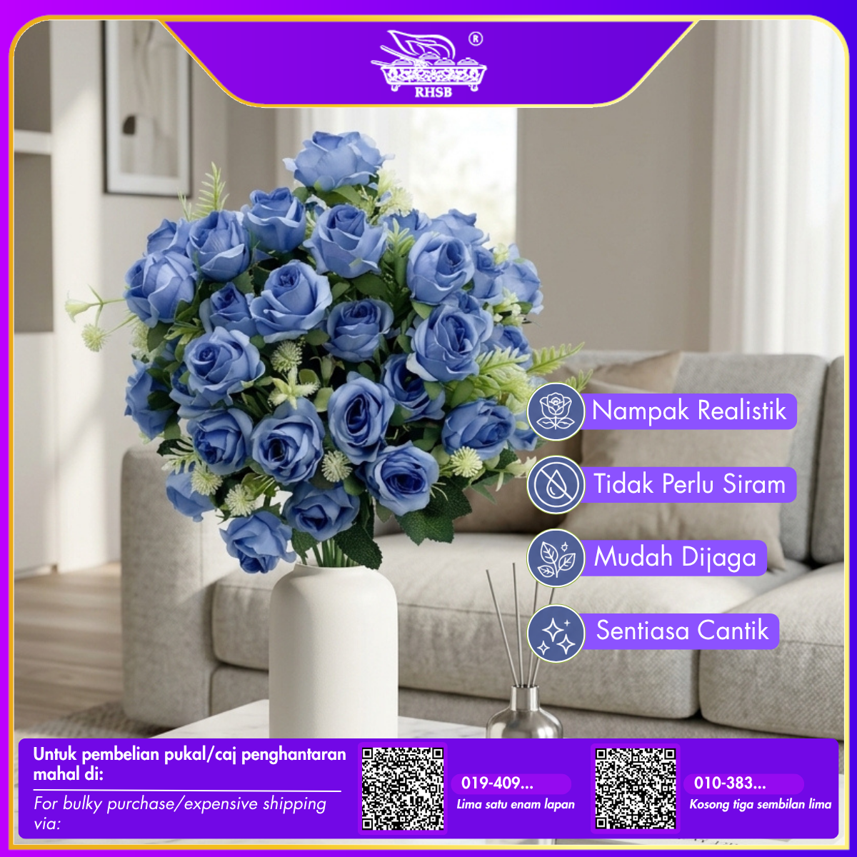 [1PC] Artificial Mini Roses | Mini Rose Bunga Mawar | Bunga Tiruan Kecil | Gubahan Hantaran Pelamin | Wedding | Doorgift | Home Decoration AF1977