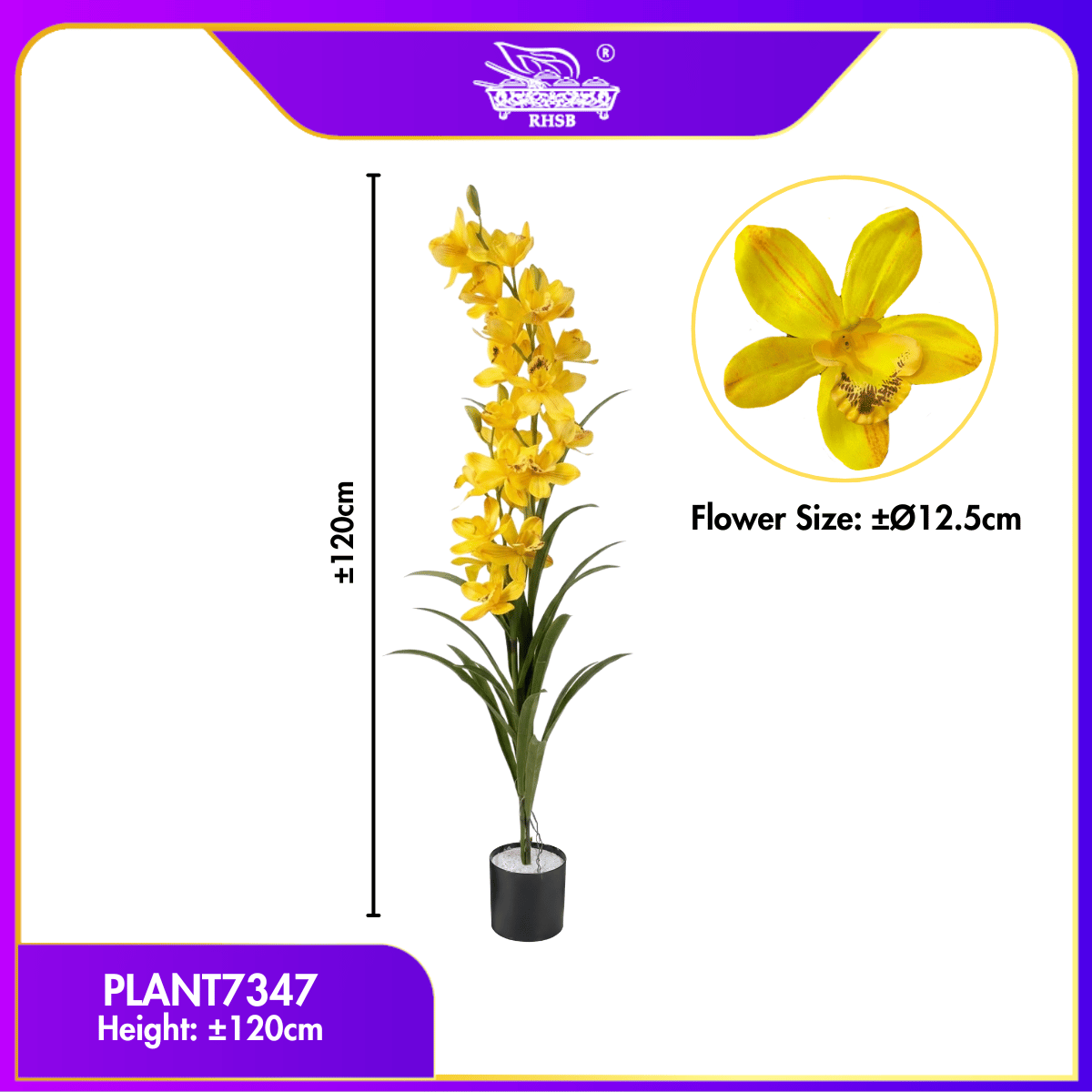 [1 PC] Artificial Orchid Plant 120cm | Pokok Orkid | Bunga Orkid Hiasan Rumah | Pokok Hiasan