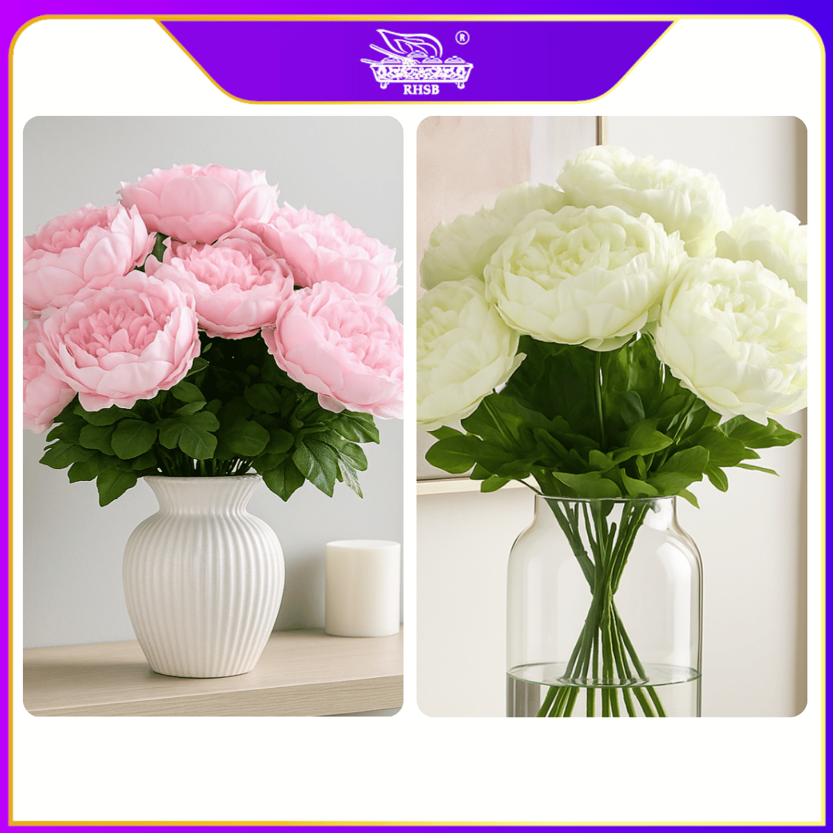 [1PC] Artificial Peony Bouquet 5 Heads | Bunga Peony Tiruan Jumbo | Home, Office & Wedding Floral Decor AF10035