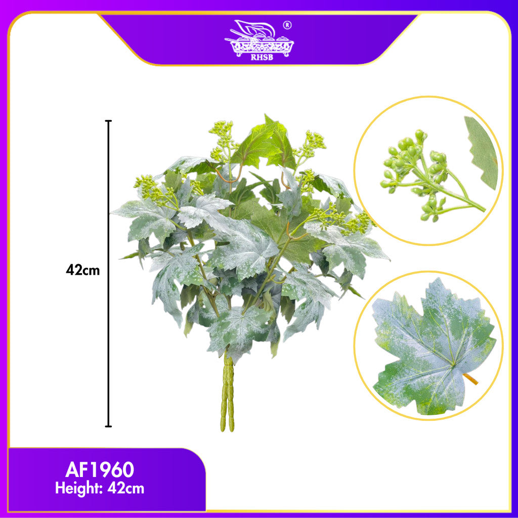 [1PC] Daun Maple & Anggur Tiruan 42CM | Artificial Leaf Branch Home Decoration AF1960