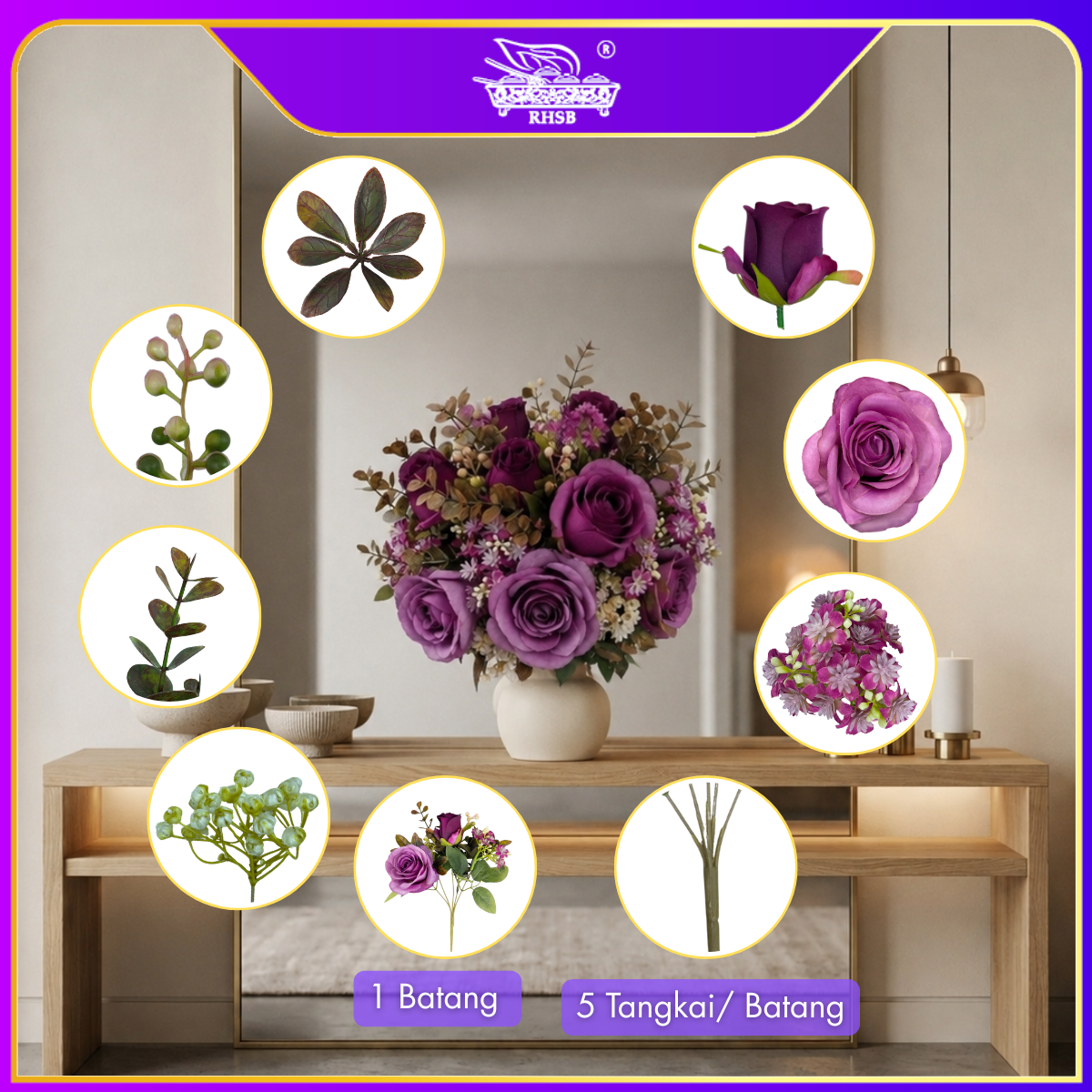 [1 PC] BUNGA TANGAN / HAND BOUQUET / BUNGA ROSE / ROSE / BUNGA HIASAN / BUNGA MURAH / ARTIFICIAL FLOWER / FLOWER AF10000