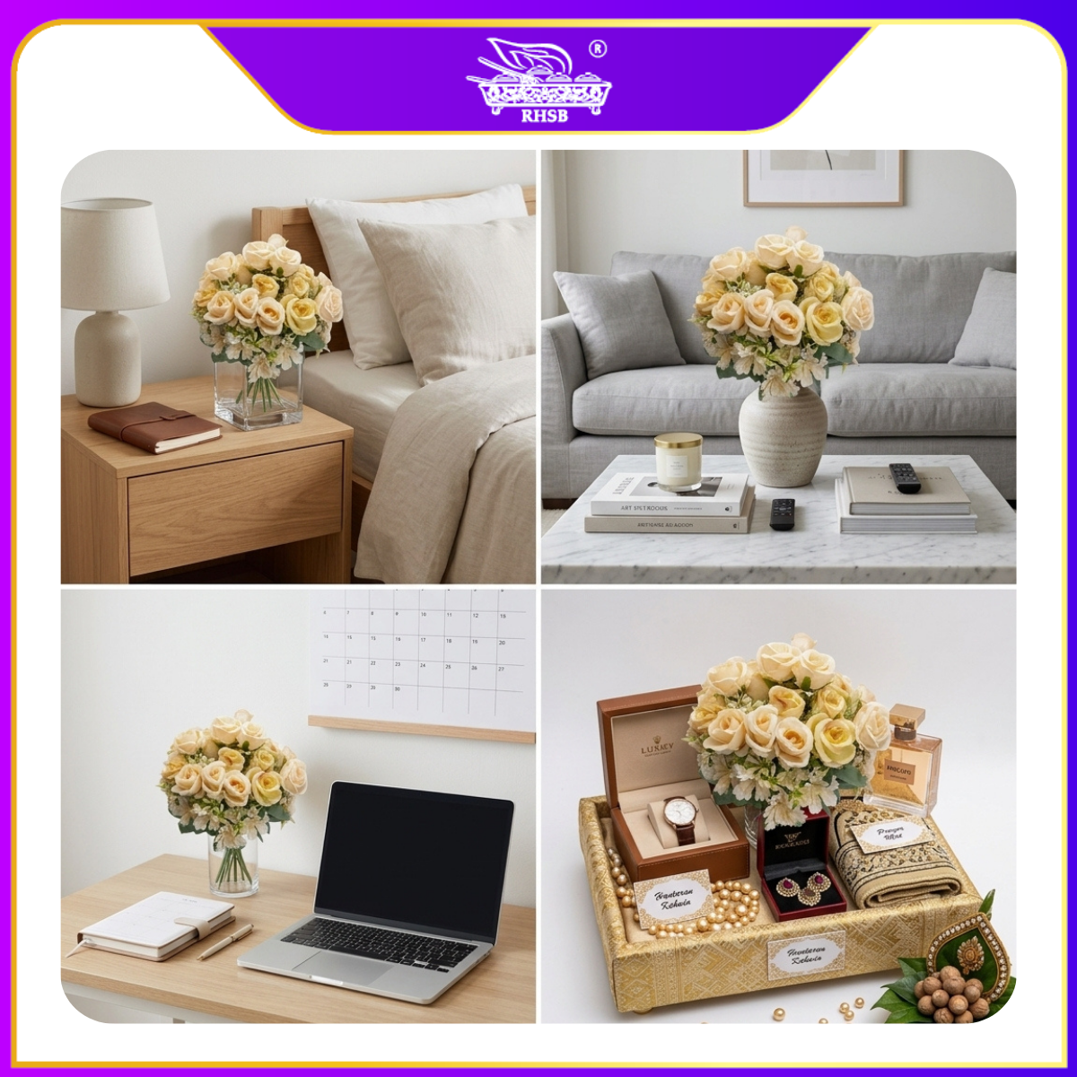 [1 PC] Artificial Peony Rose Bush 40cm | Bunga Hiasan Peony Ros AF10006