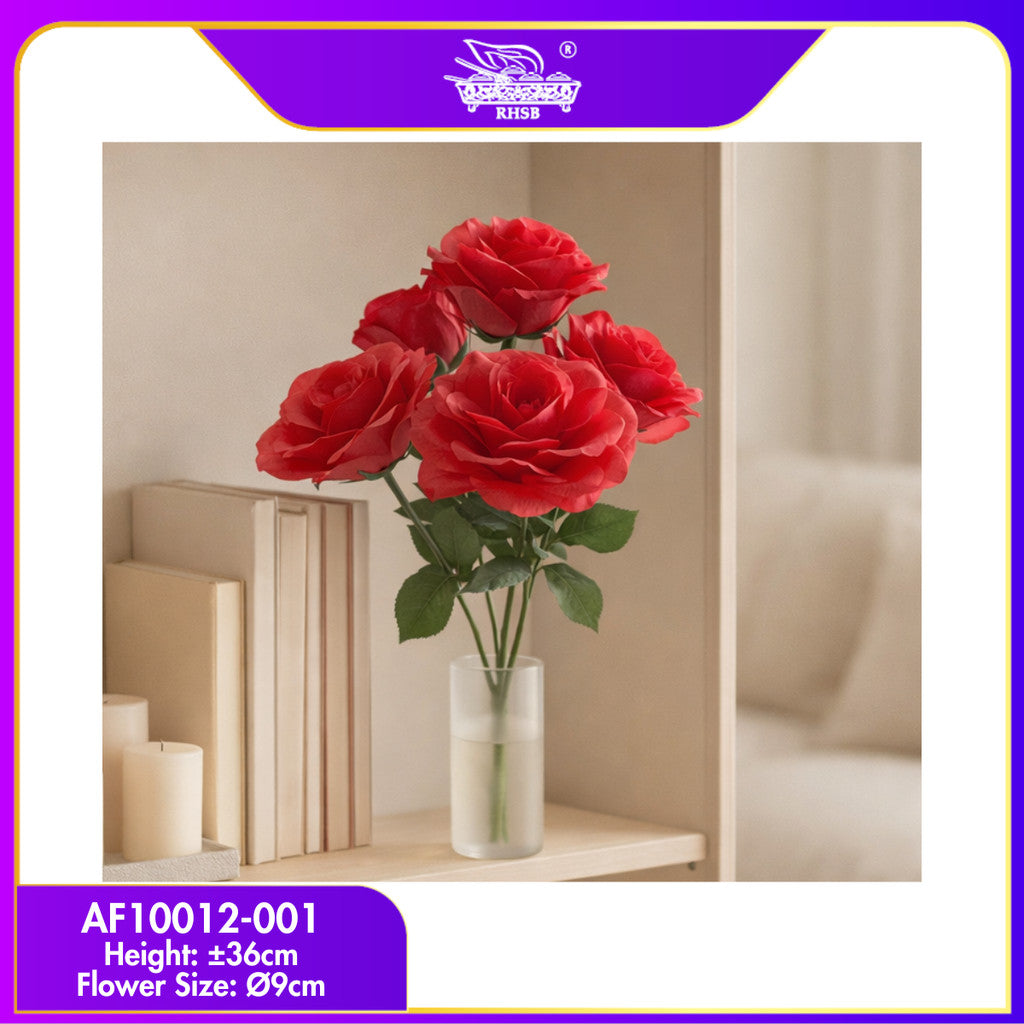 [1SET] 5 HEADS ARTIFICIAL ROSE/ HAND BOUQUET/ BUNGA ROSE/ BUNGA HIASAN/ BUNGA DULANG/ BUNGA ROS TIRUAN / AF10012