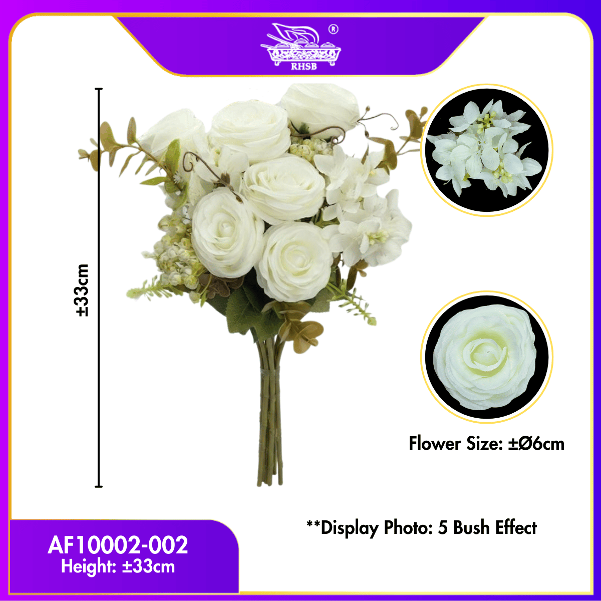 [1 PC] Artificial Rose Dahlia | Flower Bouquet | Bunga Peony | Bunga Hiasan | Dahlia With Rose | Artificial Flower | AF10002