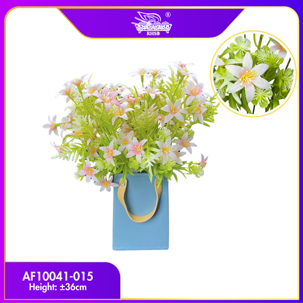 [1 PC] Mini Lily Flower Artificial Bouquet 36CM | Bunga Hiasan Meja Rumah | Nikah Kahwin Pelamin Decoration AF10041