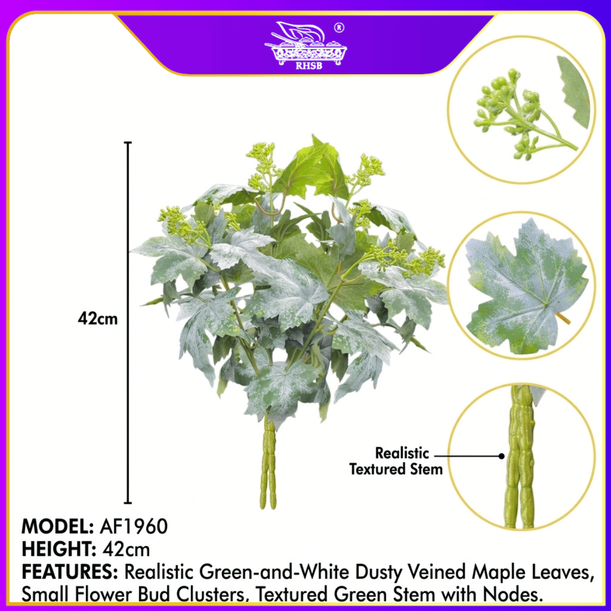 [1PC] Daun Maple & Anggur Tiruan 42CM | Artificial Leaf Branch Home Decoration AF1960