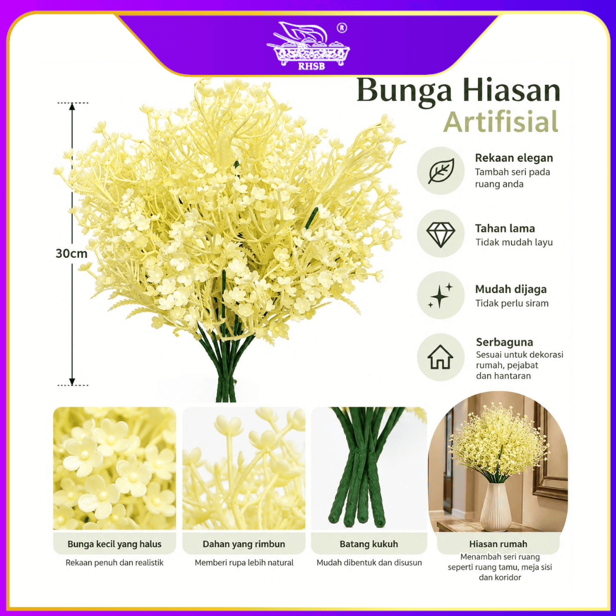 [1 PC] ARTIFICIAL BABY BREATH / BUNGA FILLET / BUNGA HIASAN / HAND BOUQUET / ARTIFICIAL FLOWER  AF1953