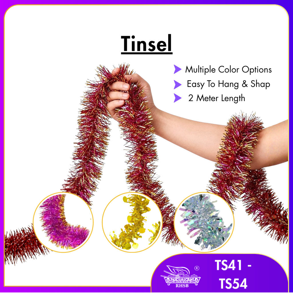 [1 PC] 2METER TINSEL GARLAND / TINSEL HIASAN / DECO RAYA / CHRISTMAS BALL / RAYA TINSEL / CHRISTMAS DECORATION / TINSEL DECO