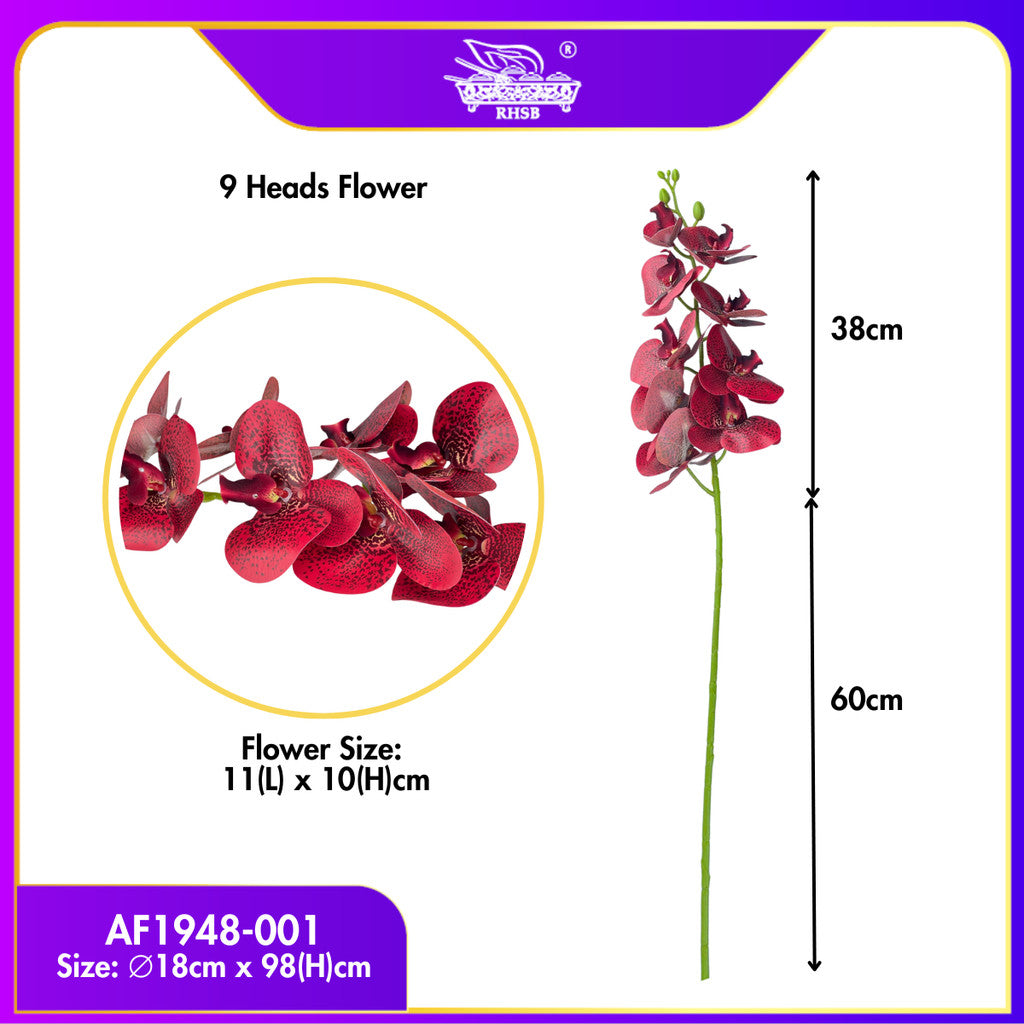 [1 PC] 9/7 Heads Artificial Orchid Latex / Bunga Orkid Hiasan / Orkid Latex / Orkid / Orchid / Bunga Hiasan