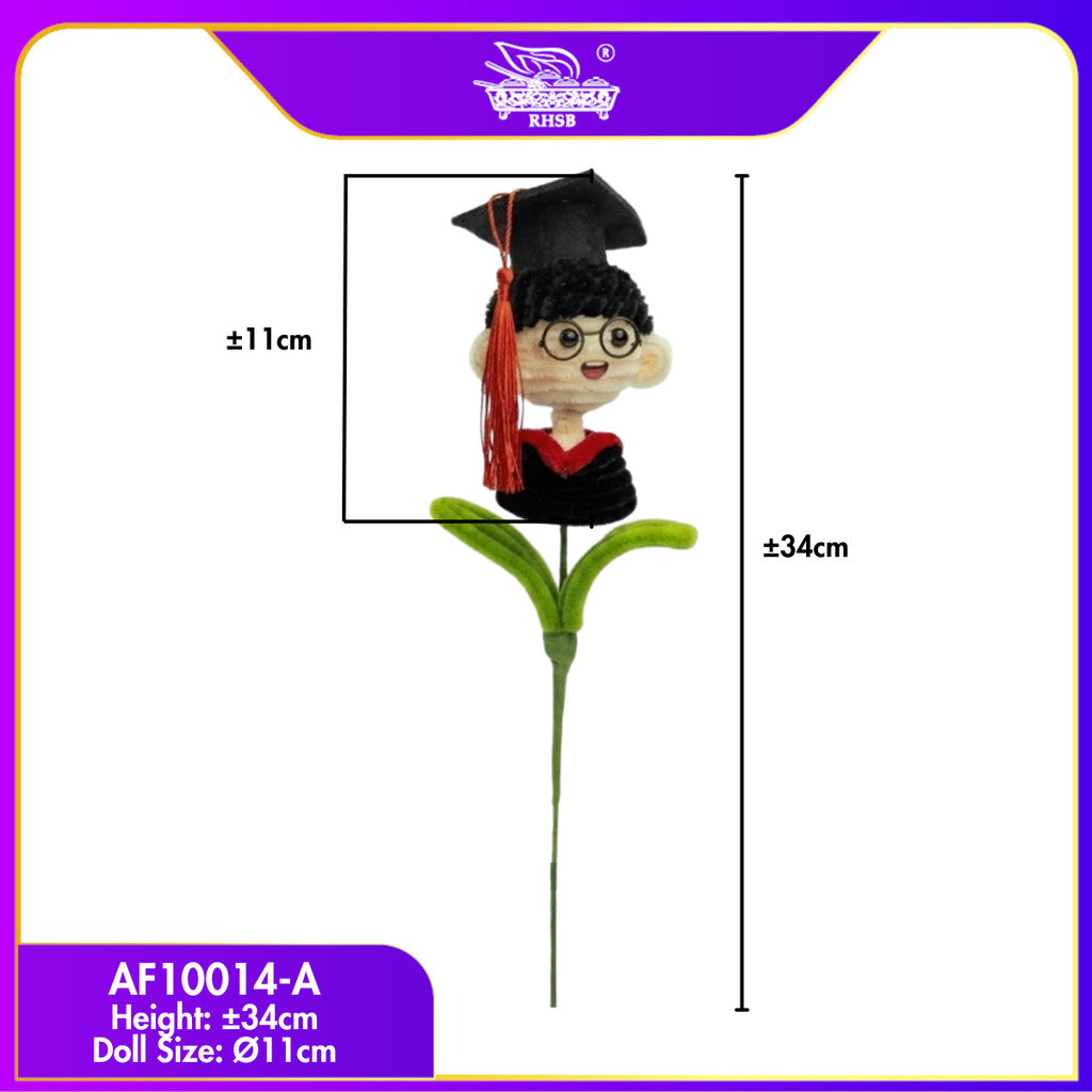 [1PC] Patung Convo Kawat Bulu 34CM | Handmade Graduation Doll Lelaki & Perempuan Aesthetic Gift AF10014