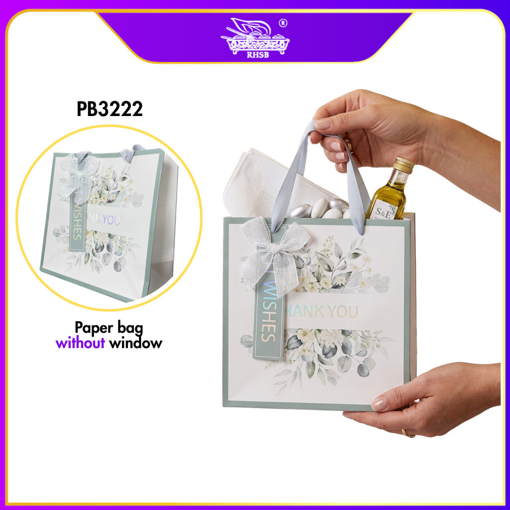[1PC] Paper Bag Tingkap Transparent Putih | Beg Kertas Tingkap | Doorgift Kahwin Hantaran Jamuan PB3199