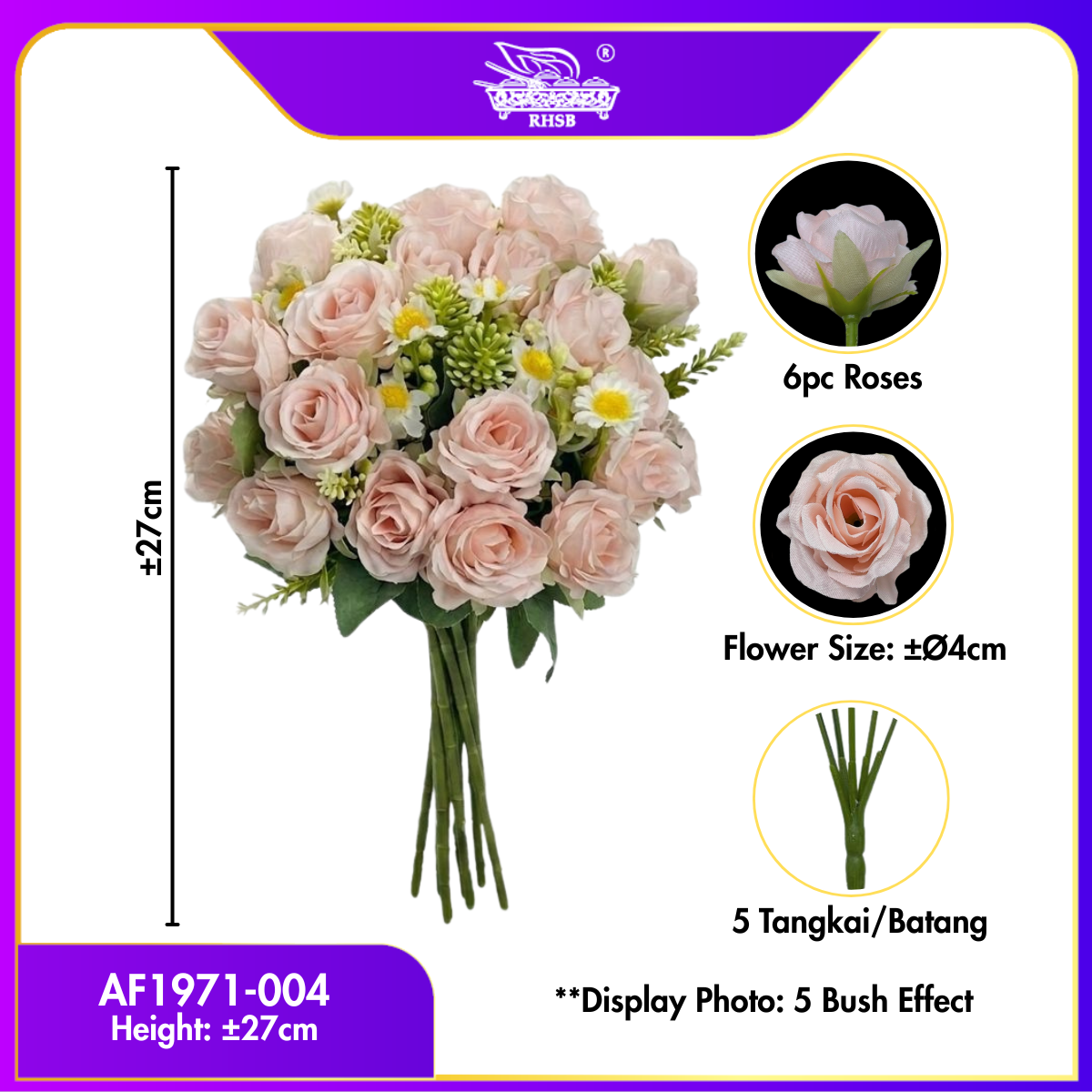 [1 PC] Camelia Rose | Vintage Rose | Artificial Rose | Bunga Rose | Bunga Hiasan | Artificial Flower | AF1971
