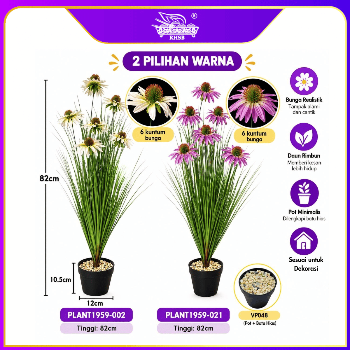 [1PC] Pokok Hiasan Daisy Tiruan 82cm |Artificial Flower with Faux Grass |Pokok Hiasan Rumah | Indoor Outdoor Decoration Plant PLANT1959