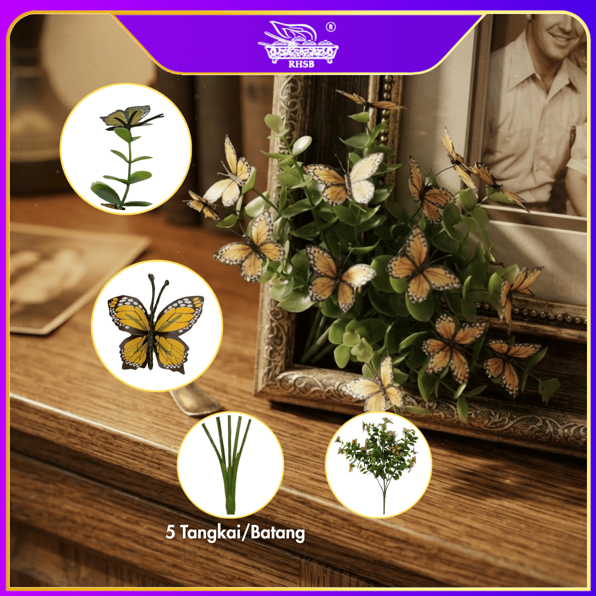 [1 PC] Artificial Monarch Eucalyptus Leaf 36CM | Daun Tiruan | Wedding Home Decor AF10017