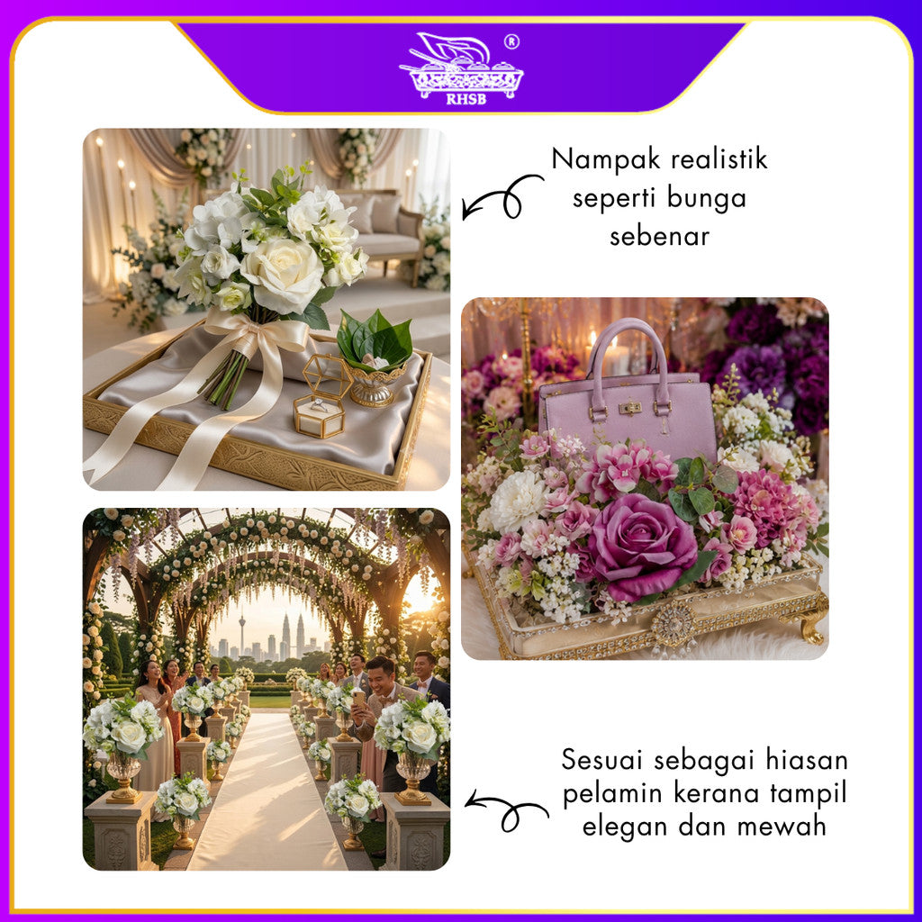 [1 PC] GLITTER ROSE / BUNGA ROSE / BUNGA HIASAN / ARTIFICIAL FLOWER / BUNGA MURAH / AF10049