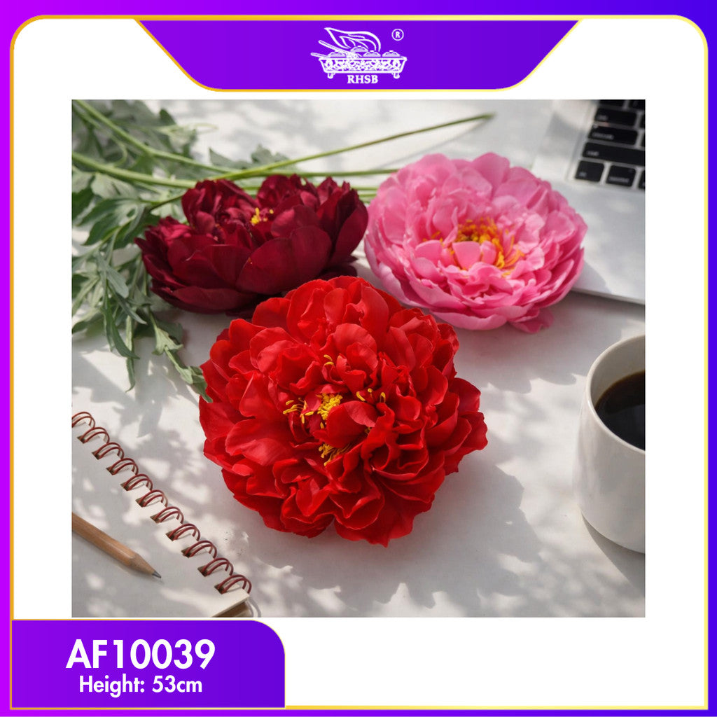 [1PC] Peony Artificial Flower 53cm | Single Flower Head 15cm | Chinese New Year Deco Hamper AF10039