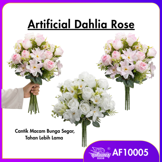 [1 PC] Artificial Dahlia Rose 42cm |  Bunga Ros Dahlia Hiasan AF10005