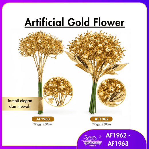 [1PC] Golden Artificial Leaf 30CM | Bunga Tiruan / Faux Flower | Home & Party Decoration